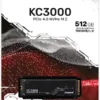 Kingston KC3000 512 Gt M.2 NVMe -SSD-kovalevy