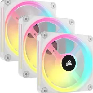 Corsair iCUE LINK QX120 RGB PWM -tuuletin, 120 mm, valkoinen, 3 kpl Starter Kit