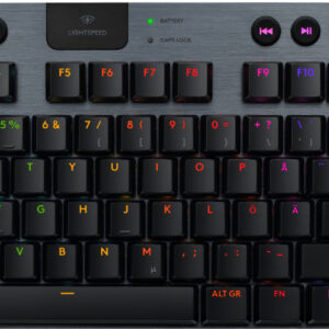 Logitech G915 X LIGHTSPEED TKL -matalaprofiilinen pelinäppäimistö, Linear-kytkimet, musta